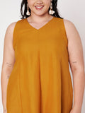Plus Size Cotton Kalidaar Solid Dress