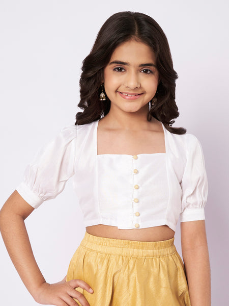 Silk Blend Button Down Top