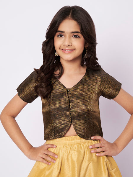 Brocade Front Open Koti Top