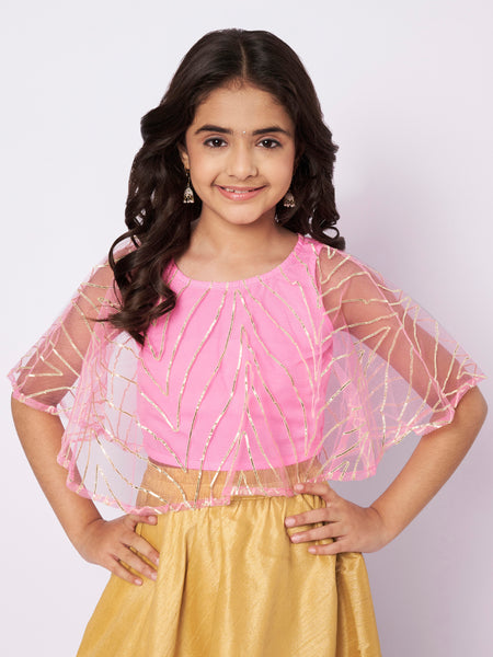 Net Gota Embroidered Cape Top