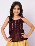 Georgette Embroidered Peplum Tie-up Top
