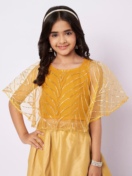 Net Gota Embroidered Cape Top