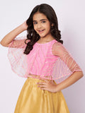 Net Gota Embroidered Cape Top