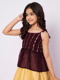 Georgette Embroidered Peplum Tie-up Top