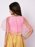 Net Gota Embroidered Cape Top