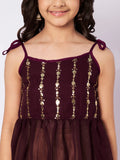 Georgette Embroidered Peplum Tie-up Top
