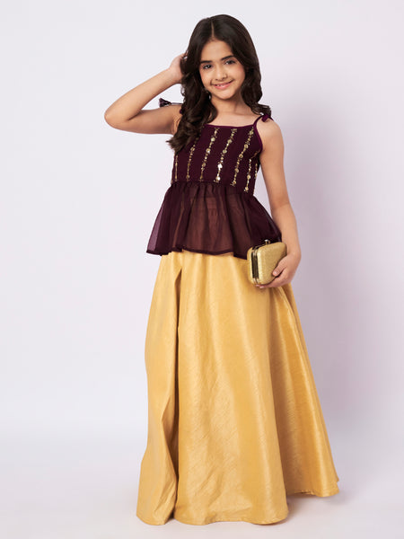 Georgette Embroidered Peplum Tie-up Top