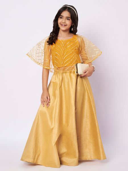 Net Gota Embroidered Cape Top