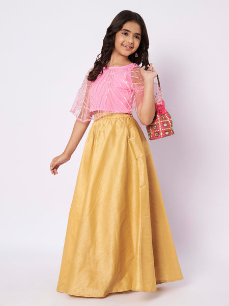 Net Gota Embroidered Cape Top