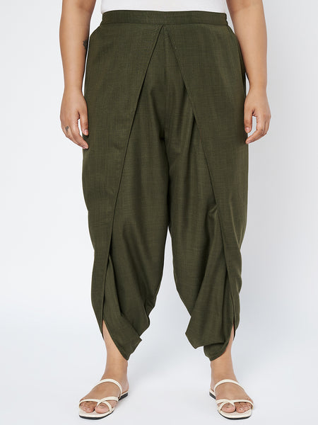 Plus Size Cotton Solid Dhoti