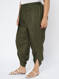 Plus Size Cotton Solid Dhoti