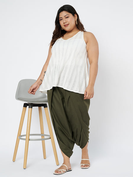 Plus Size Cotton Solid Dhoti