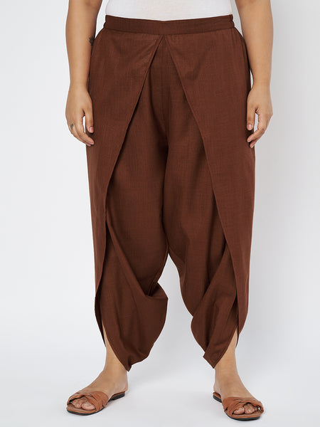 Plus Size Cotton Solid Dhoti