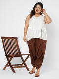 Plus Size Cotton Solid Dhoti