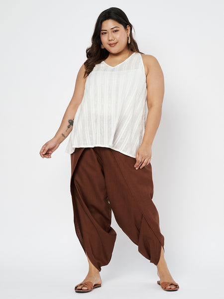 Plus Size Cotton Solid Dhoti