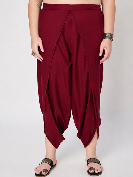 Plus Size Cotton Solid Dhoti