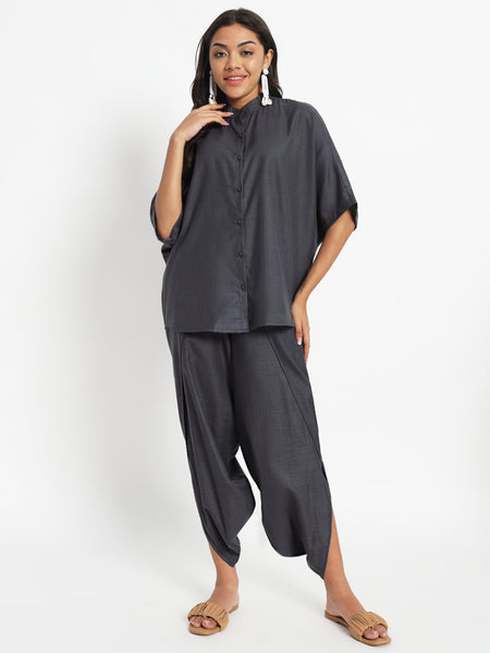 Cotton Oversized Loose-Fit Shirt and Dhoti Co-Ord