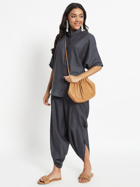 Cotton Oversized Loose-Fit Shirt and Dhoti Co-Ord