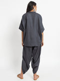 Cotton Oversized Loose-Fit Shirt and Dhoti Co-Ord