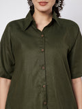 Cotton Placement Print Trouser and Solid Shirt Co-ord