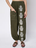 Cotton Placement Print Trouser and Solid Shirt Co-ord