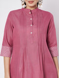 Cotton Side Print Trouser and Pintuck Kurti Co-ord