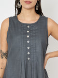 Cotton Pleated Top And Dhoti Co-ord