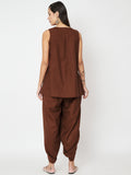 Cotton Pleated Top And Dhoti Co-ord
