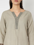 Cotton Chevron Print Placket Co-ord