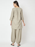 Cotton Chevron Print Placket Co-ord