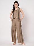 Cotton Side Print Trouser and Block printed Waistcoat Co-ord