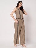Cotton Side Print Trouser and Block printed Waistcoat Co-ord