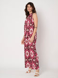 Cotton Printed Trouser and Printed Halter Neck Co-ord