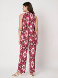 Cotton Printed Trouser and Printed Halter Neck Co-ord