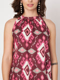 Cotton Printed Trouser and Printed Halter Neck Co-ord