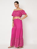 Viscose Block Printed Tiered Co-ord Set
