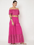 Viscose Block Printed Tiered Co-ord Set