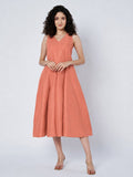 Cotton Kalidaar Solid Dress