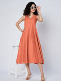 Cotton Kalidaar Solid Dress
