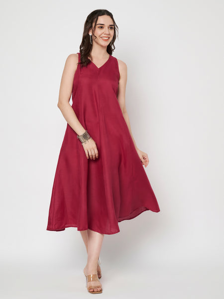 Cotton Kalidaar Solid Dress