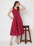 Cotton Kalidaar Solid Dress
