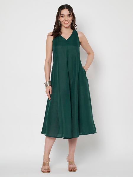 Cotton Kalidaar Solid Dress