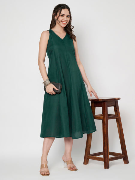 Cotton Kalidaar Solid Dress