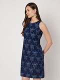 Cotton Indigo Print Dress