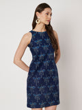Cotton Indigo Print Dress
