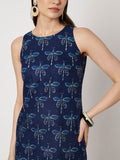 Cotton Indigo Print Dress