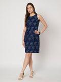 Cotton Indigo Print Dress