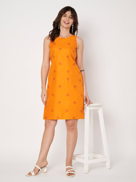 Cotton Block Printed Dress