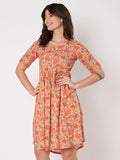 Cotton Printed Ruffle Dress