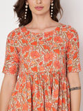 Cotton Printed Ruffle Dress